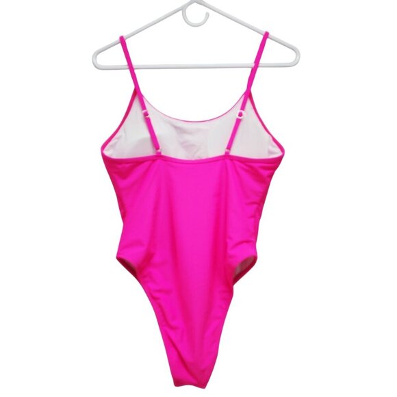 Hot Pink Womens One-Piece Swimsuit With Adjustable Straps Size Large - Picture 2 of 9